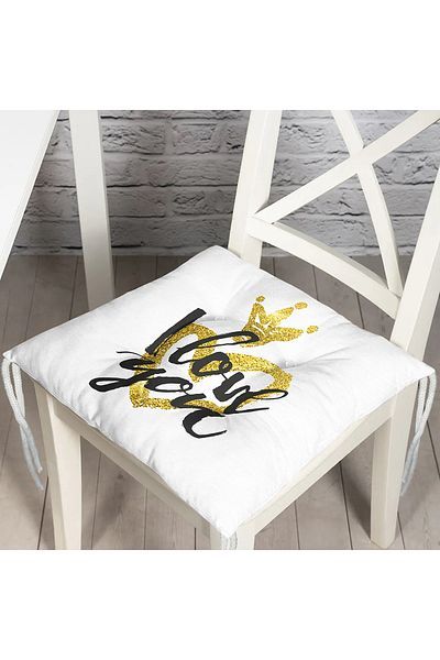 Realhomes I Love You Motif Digital Printed Fluffy Chair Cushion