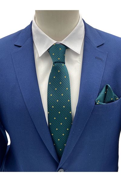 Brianze Green Polka Dot Tie Handkerchief Set