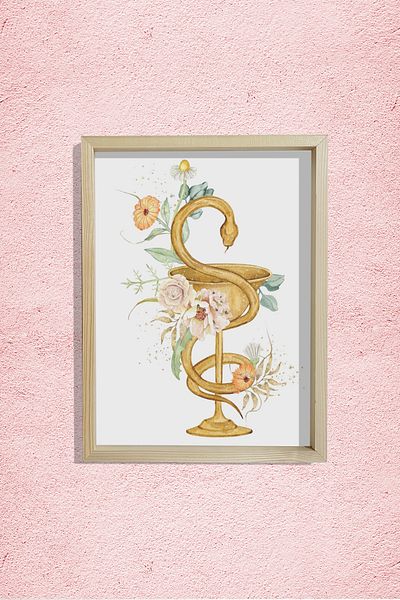 Dekor Loft Pictură de perete Vintage Artă Farmacie Mug Serpent