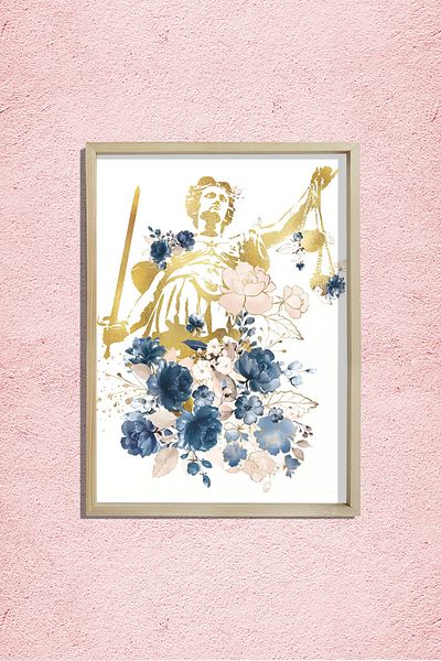 Dekor Loft Lady Justice, Avocat Decor Birou Justție Artă Balanță de Justție Pictură de perete