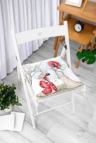 Realhomes Japanske devojke, moderni mekani jastuk za stolicu sa detaljima gra...