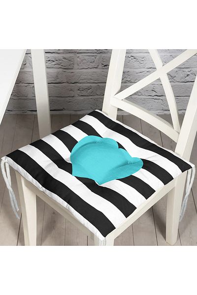 Realhomes Modern Heart Patterned Digital Printed Fluffy Chair Cushion