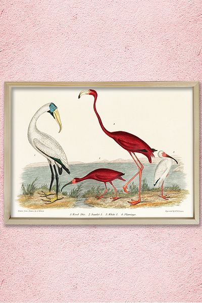 Dekor Loft Pictură murală din lemn natural Nostalgic Flamingo 1843