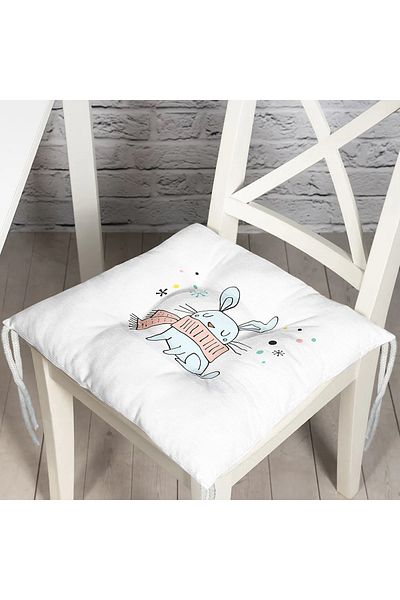 Realhomes Baby Room Fluffy Chair Cushion with Unicorn Motif on Pink Floor