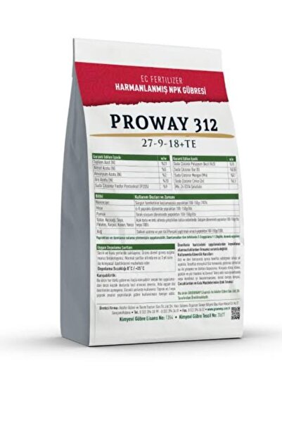 GROWWAY Proway 312 (27-9-18 + Te) 1 Kg.