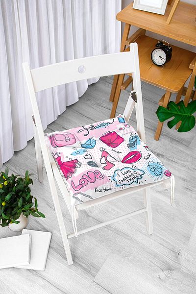 Realhomes Fashion Accessory Patterned Digital Printed Fluffy Chair Cushion