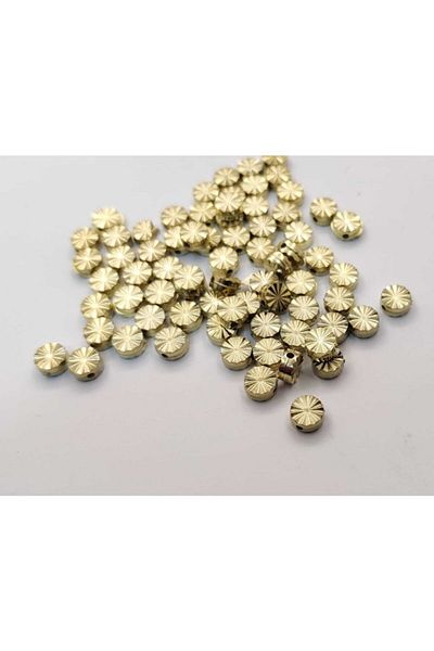 yiğit aksesuar 500 Pieces Round Flower Patterned Spacer Jewelry Supplies