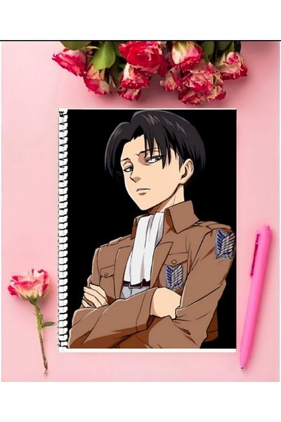 animeandyourworld ليفي اكرمان هجوم على تيتان دفتر أنيمي 1 قطعة تصميم خاص A4 حجم 21*29 سم سلكي غير مُبطن