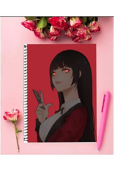 animeandyourworld Kakegurui Anime Notebook 1 Piece Special Design A4 Size 21*29 Cm Wired Striped Notebook