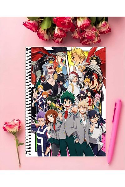 animeandyourworld Boku No Hero Academia Anime Notebook 1 قطعة تصميم خاص A4 مقاس 21*29 سم سلك غير مُبطن دفتر
