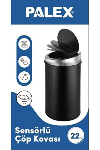 Palex Sensörlü Çöp Kovası Siyah Usb Şarjlı 22 Litre