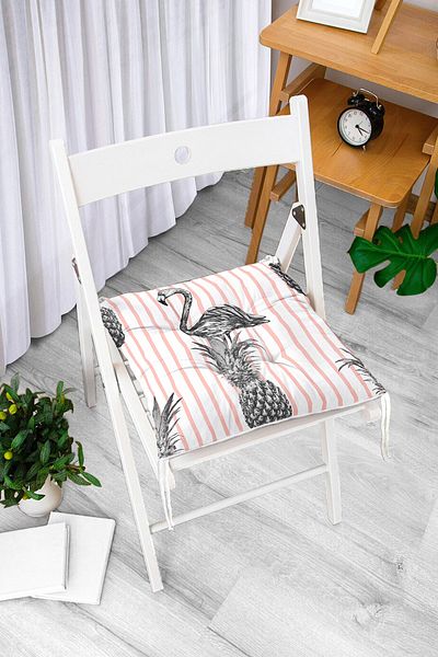 Realhomes Flamingo Themed Digital Printed Fluffy Chair Cushion