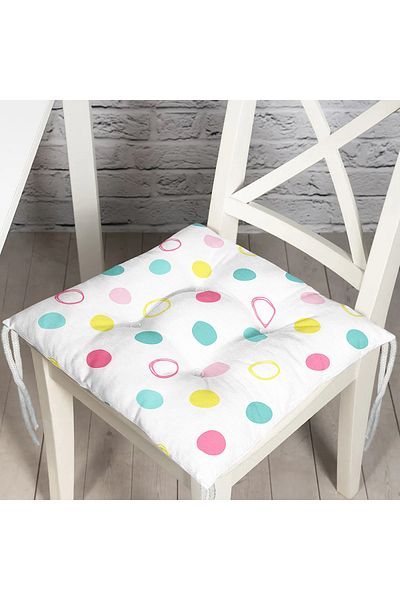 Realhomes Polka Dot Powder Colors Special Design Modern Fluffy Chair Cushion