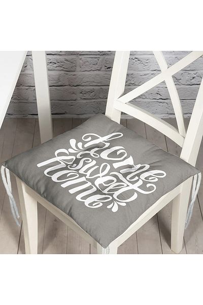 Realhomes Home Sweet Home Digital Printed Fluffy Square Chair Cushion