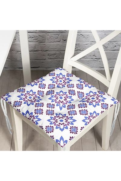 Realhomes Special Design Flower Motif Digital Printed Fluffy Chair Cushion