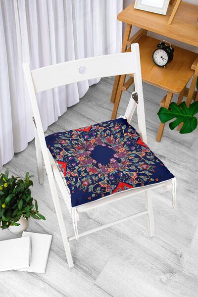 Realhomes Синьо-чорні етнічні мотиви з цифровим принтом на сучасній подушці д...