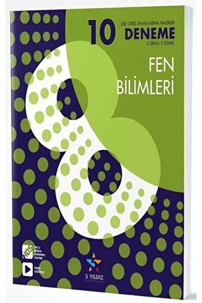 5 yıldız yayınları 8. Sınıf Fen Bilimleri 10 Deneme 5 Yıldız Yayınları