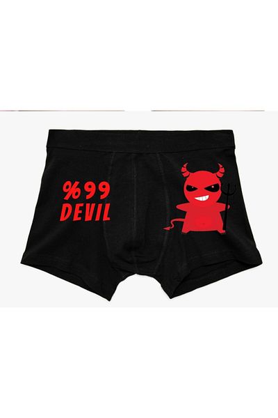 BoxerMasters Black Devil Written Printed Ανδρικός/ανδρικός μπόξερ
