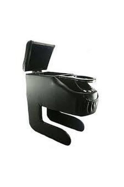 gürlerotoaksesuar Non-Assembly Leather Armrest with Cup Assembly Without Drilling Black Color