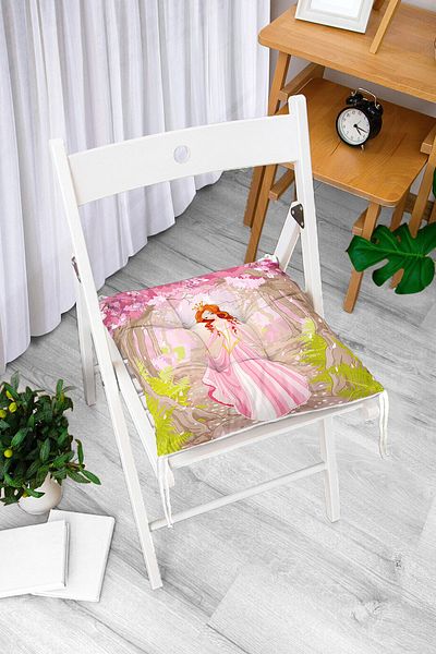 Realhomes Princess Girl Deen Digital Printed Decorative Fluffy Chair Cushion