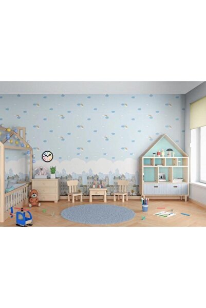 Adawall Adakids Bulutlu Gökyüzü Çocuk Odası Duvar Kağıdı 8902-1