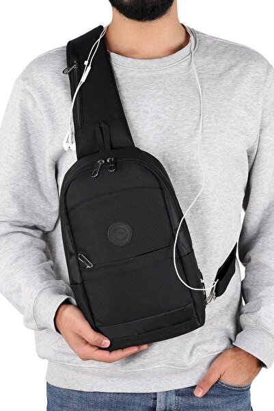 Strong Bag Piept și rucsac cu o singură mână cu ieșire pentru căști, geantă d...