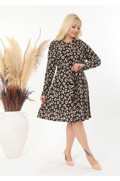 ViolettaXL Rochie din crepon Lycra cu centură