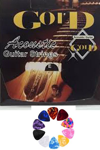 Anatolia Gold Acoustic Guitar String Set + 1 Piece Pick