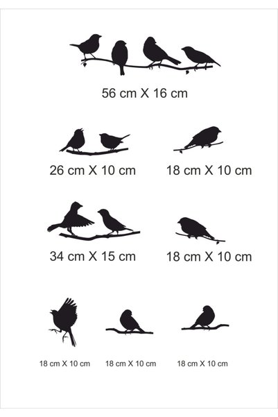 TRC TRAFİK Birds on the Branch Decorative Wall Sticker Black