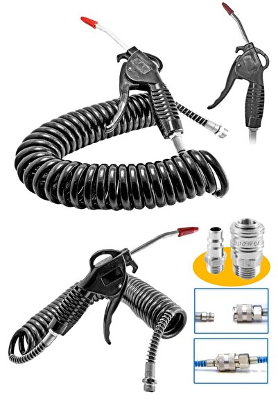 favorisepetim Yüksek Kalite Hava Üfleme Toz Alma 7mt Hava Tabancası Spiral Ha...
