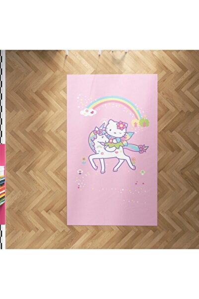 MEKTA HOME Hello Kitty Ve Unicorn Çocuk Ve Bebek Odası Halısı Mkth-199