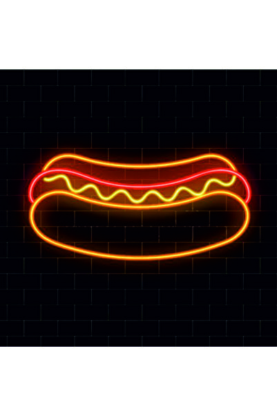 Pleksivent Hot Dog Neon Led Tabela,sosisli Ekmek Neon Led Tabela