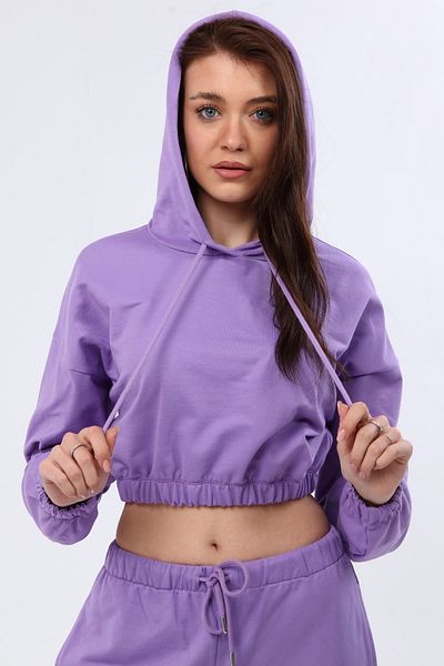Nineteen Brand Hooded Crop Sweatshirt