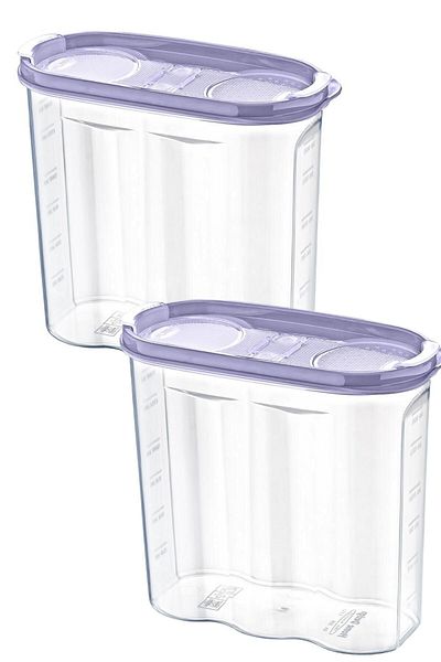 Buffer ® 2 Pieces 2 Lids Scale Food Dry Food Storage Box Container 2.4 Liters-sa940