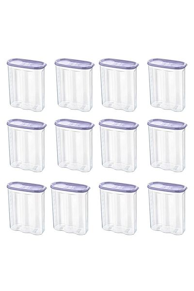 Buffer 2.4 Liter Food Dry Food Storage Box - 12 Pieces, 2 Lids, Scale - sa940