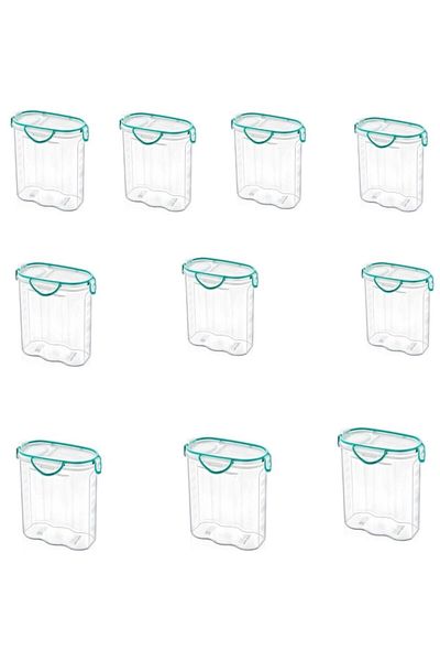 Buffer ® 10 Pieces Air and Water Liquid Proof 2.4 Liter Food Storage Container with Lockable Lid and Gasket - SA590