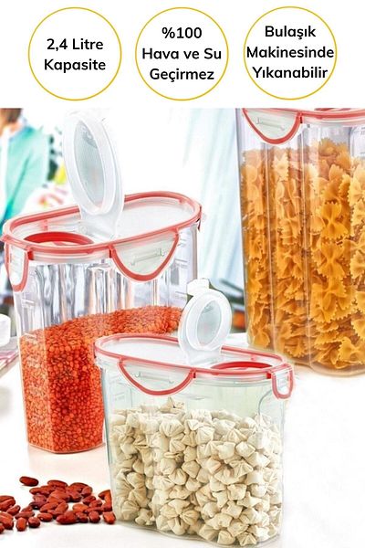 Buffer ® 10 Pieces Air and Water Liquid Proof 2.4 Liter Food Storage Container with Lockable Lid and Gasket - SA590