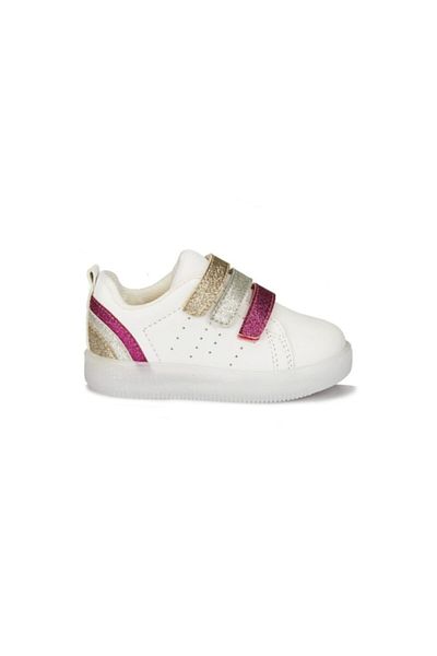 Vicco Sun Girl's White-fuchsia Lighted Sports Shoes