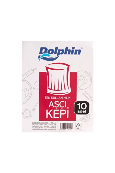 Dolphin Aşçı Kepi (tela) Beyaz - 10'lu