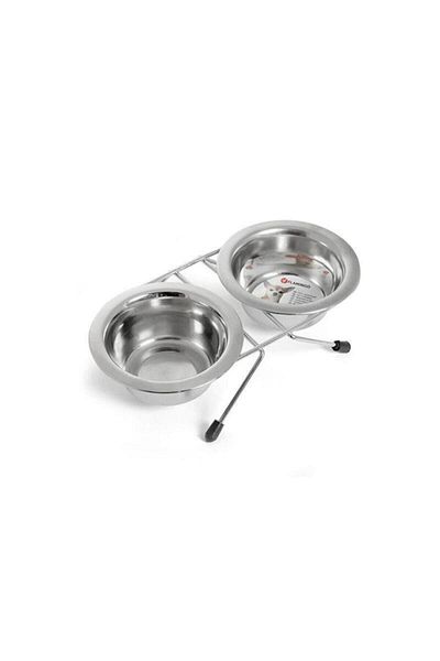 Karlie Flamingo Duo Dinner Double Steel Food Bowl 13 Cm 2x380 Ml
