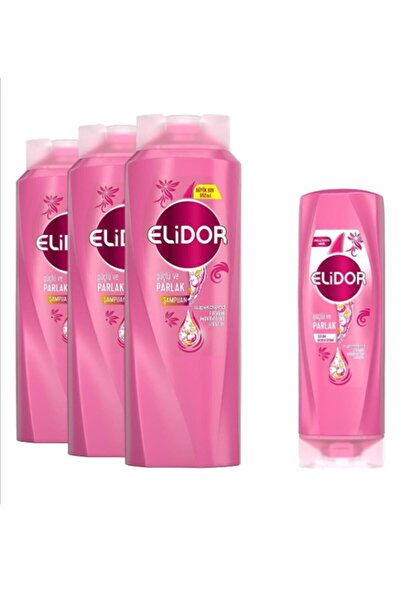 Elidor Superblend Saç Bakım Seti Güçlü Ve Parlak Saçlar Şampuan 650 Ml X3 + Serum Bakım Kremi 350 Ml