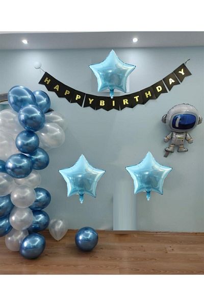 KBK MARKET Space Foil Balloon Set Blue
