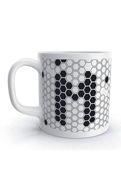Rock'n Fox Letter M Honeycomb Geometric Design Colorful Letter Mug