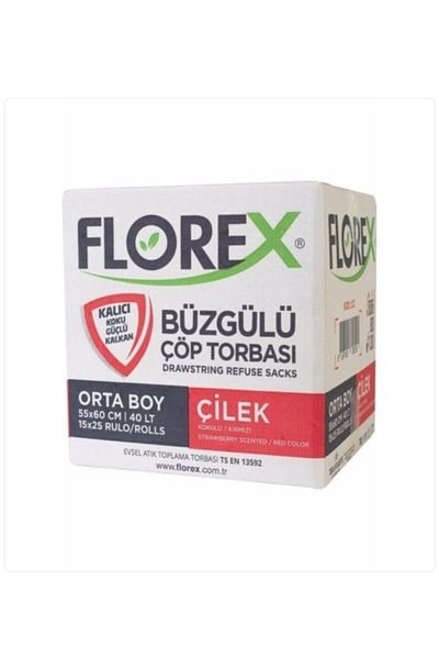 Florex Strawberry Scented Drawstring Garbage Bag 25 Packs