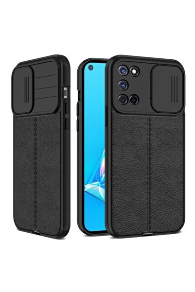 Fibaks Samsung Galaxy M30s Uyumlu Kılıf Sürgülü Slide Kamera Korumalı Deri Görünümlü Lüks Kapak