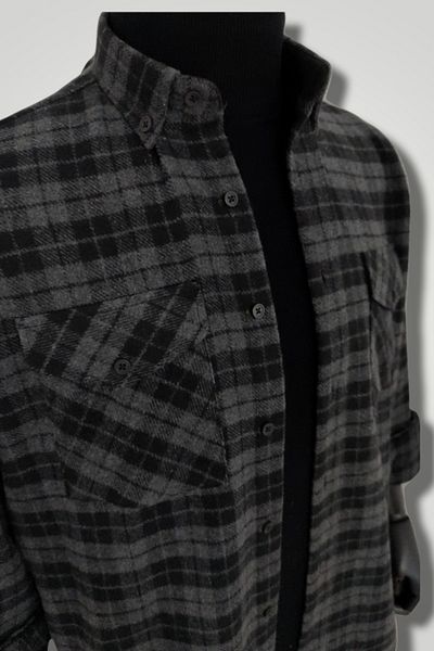 Marca Uno قميص Lumberjack الشتوي ذو القصة الواسعة جدًا