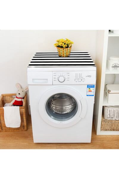 Benlisso Home 70x100 Black and White Patterned Washing Machine Cover