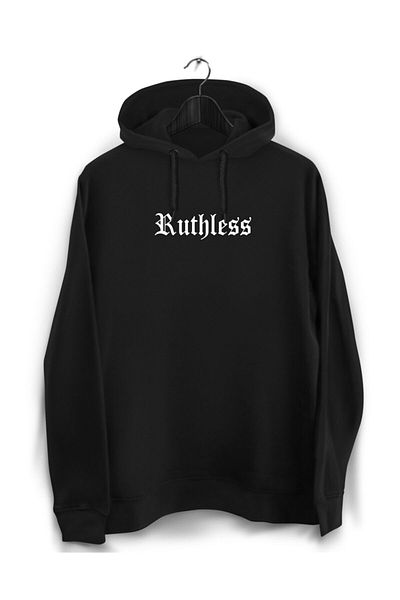 YEACHY Unisex Μαύρο φούτερ με στάμπα Ruthless