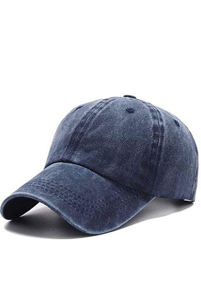 Shopiolog Antique Denim Washed 3-Piece Hat Combination Summer Cotton Yellow Black Navy Blue