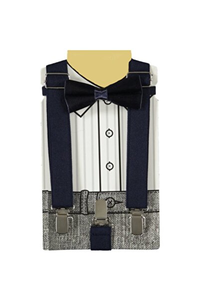 Baby Bakkal Set cu papion și bretele reglabile pentru pantaloni (1-9) ani